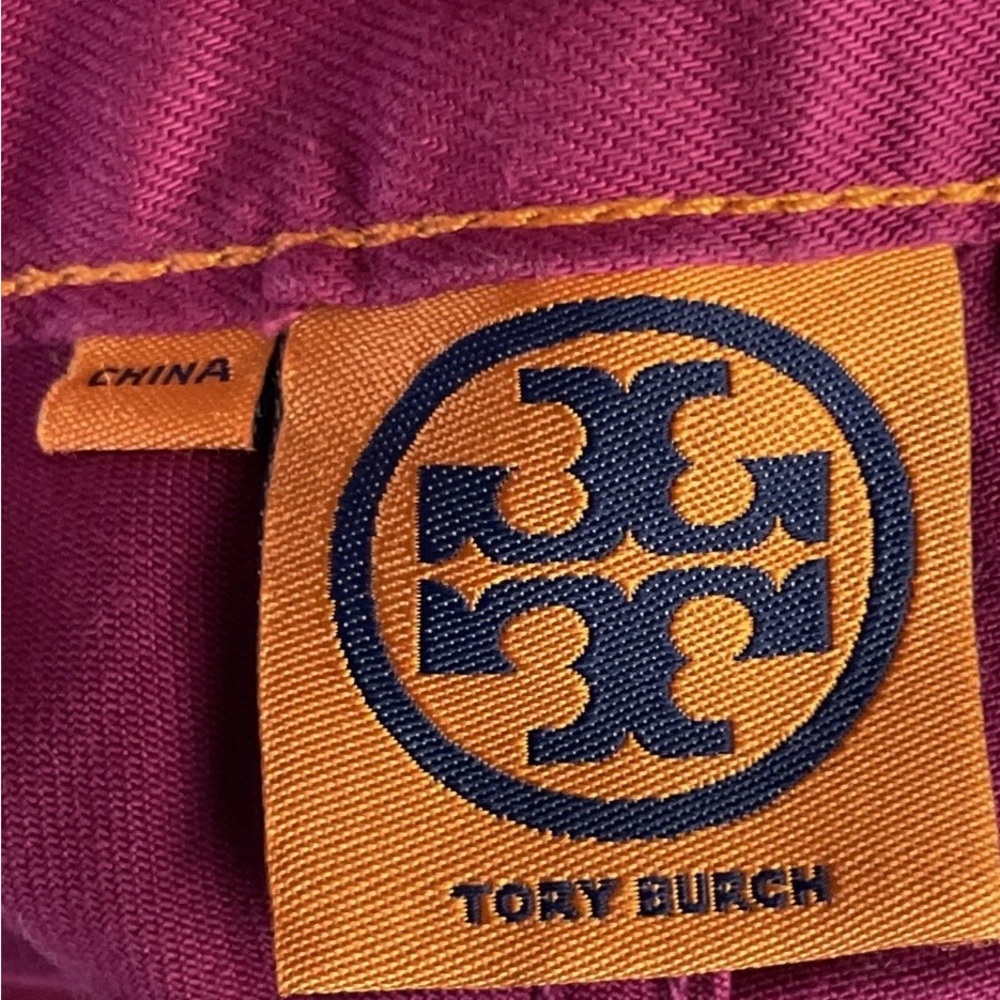 Tory Burch Women's Alexa Cropped Skinny Magenta 
5 Pockets Jeans Pants Size 31 - Picture 5 of 7